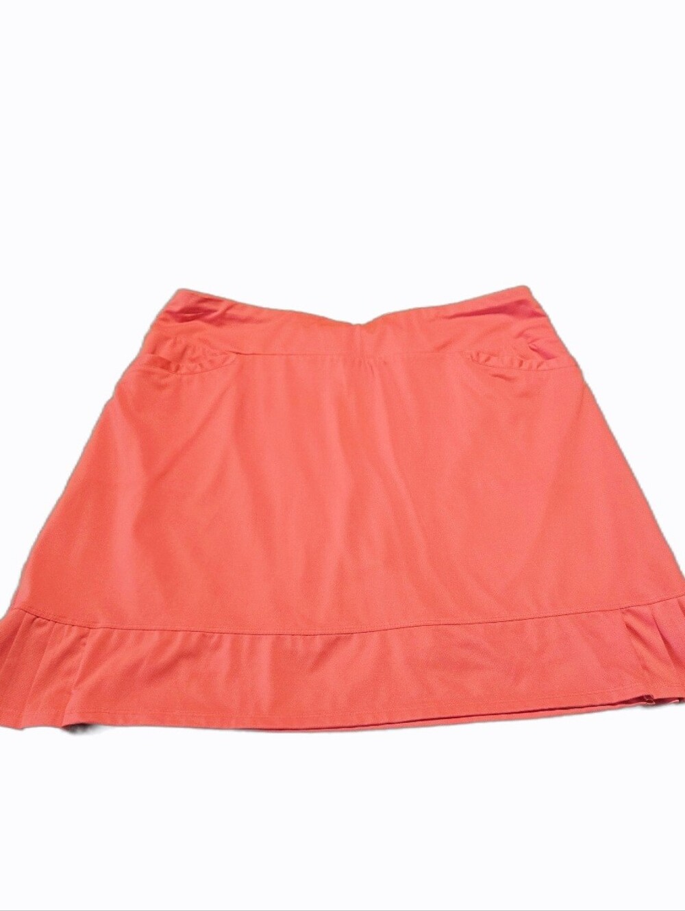 Tail White Label Flounce Golf Skort w/shorties. Bright Peachy-Orange. Large EUC!